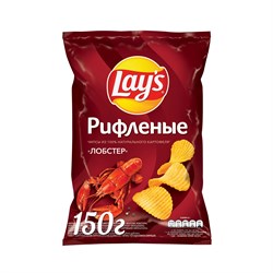 Чипсы Лейс рифленые 100% картофель Лобстер 70г - фото 14835