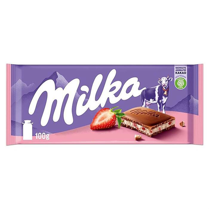 Шоколад Милка Strawberry Yoghurt с клубничным йогуртом 100г - фото 17211