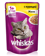 Корм для кошек влажный Whiskas курица в желе 75г