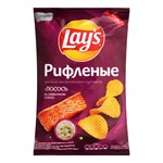 Чипсы Лейс рифленые 100% картофель Лосось в сливочном соусе 70г