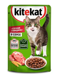 Влажный корм для кошек Kitekat Сочная говядина в соусе 85г