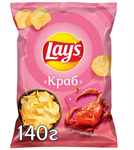 Чипсы Лейс рифленые Краб 140г 35029